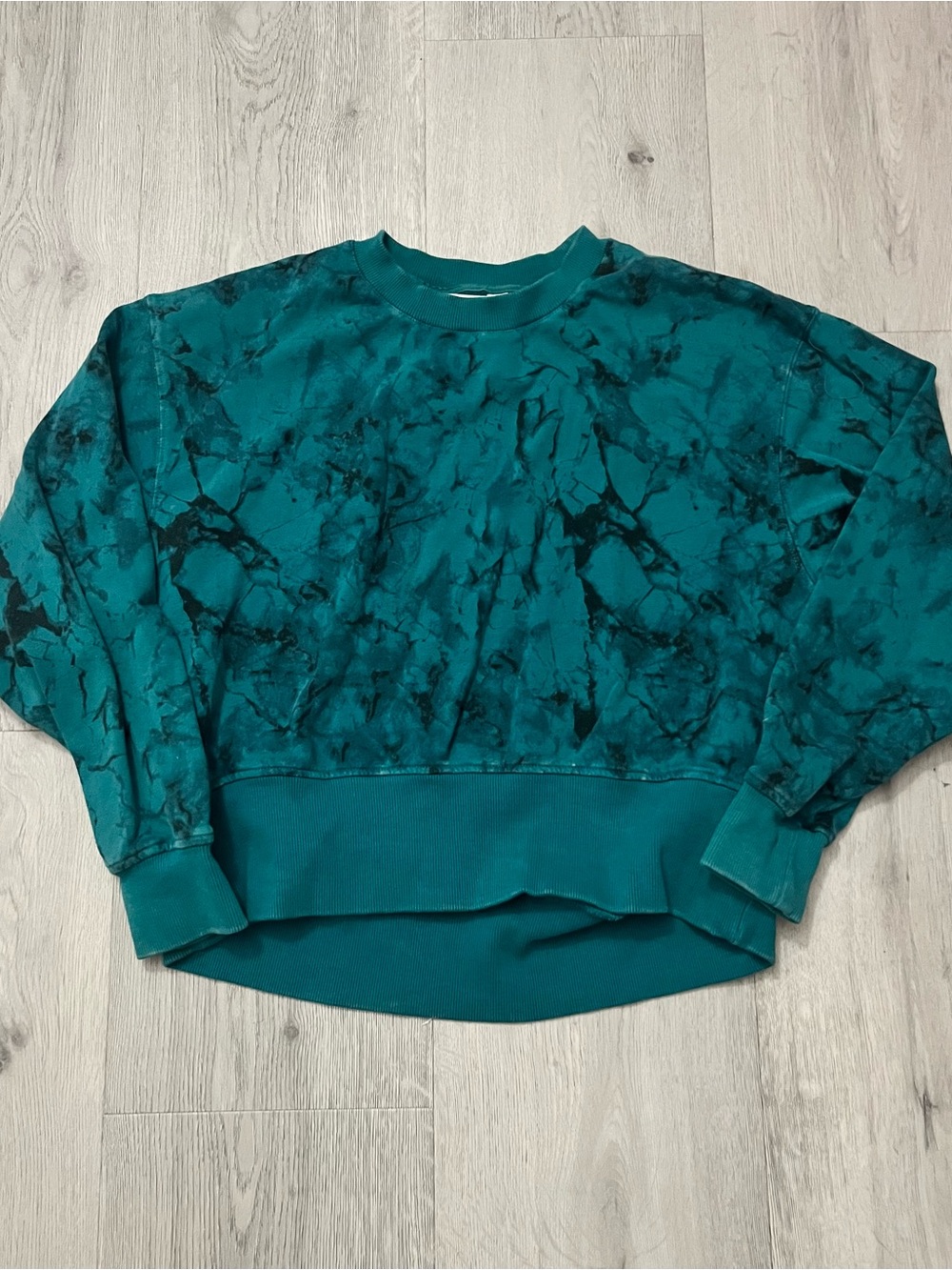 Joy Lab Teal Tie-Dye Pullover Sweatshirt